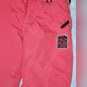 Bonfire Snowboarding Pants Pink/Black Girl's Sz Small